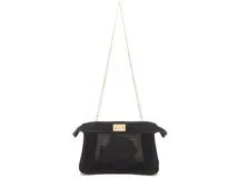 FENDI　フェンディ　ピーカブー　アイシーユー　クラッチバッグ　ブラック　メッシュ　【471】　Y