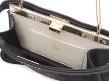 FENDI　フェンディ　ピーカブー　アイシーユー　クラッチバッグ　ブラック　メッシュ　【471】　Y