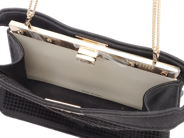 FENDI　フェンディ　ピーカブー　アイシーユー　クラッチバッグ　ブラック　メッシュ　【471】　Y