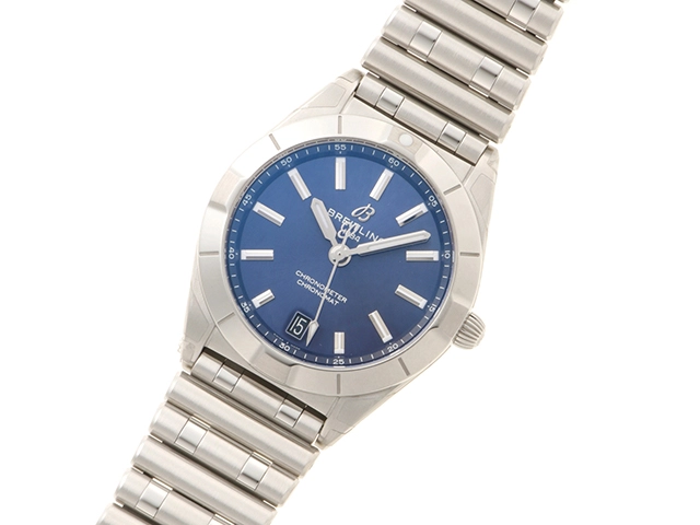 BREITLING ブライトリング 腕時計 クロノマット32 A77310101C1A1 SS/SS ブルー文字盤 クォーツ【472】TS