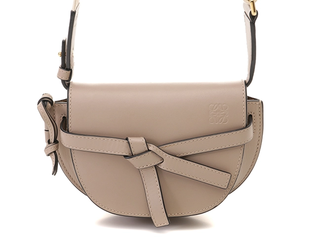 LOEWE ロエベ ゲートバッグミニ サンド レザー A650N46X13【207】2143200603171