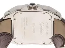 Cartier カルティエ 腕時計 サントス100 LM W20077X7 K18イエローゴールド/スティール/アリゲーターベルト シルバー文字盤 自動巻き【472】SJ