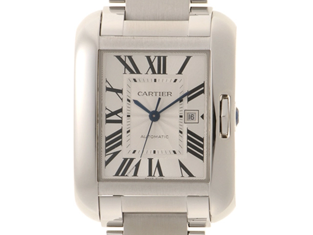 Cartier　カルティエ　時計　タンクアングレーズLM　W5310009　シルバー文字盤　SS　メンズ　M