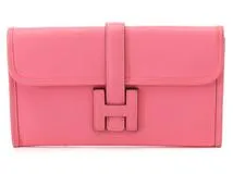 HERMES エルメス 長財布 ジジェ・デュオ ヴォースイフト ローズアザレ/シルバー金具 【472】YK