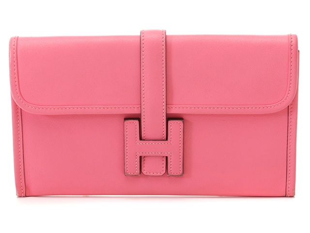 HERMES エルメス 長財布 ジジェ・デュオ ヴォースイフト ローズアザレ/シルバー金具 【472】YK