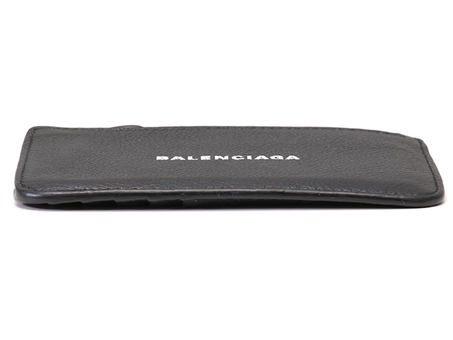 BALENCIAGA 　バレンシアガ　	コイン カードホルダー　フラグメントケース ブラック レザー　2143200604314　【208】