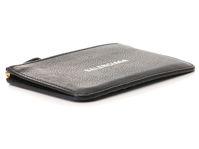 BALENCIAGA 　バレンシアガ　	コイン カードホルダー　フラグメントケース ブラック レザー　2143200604314　【208】