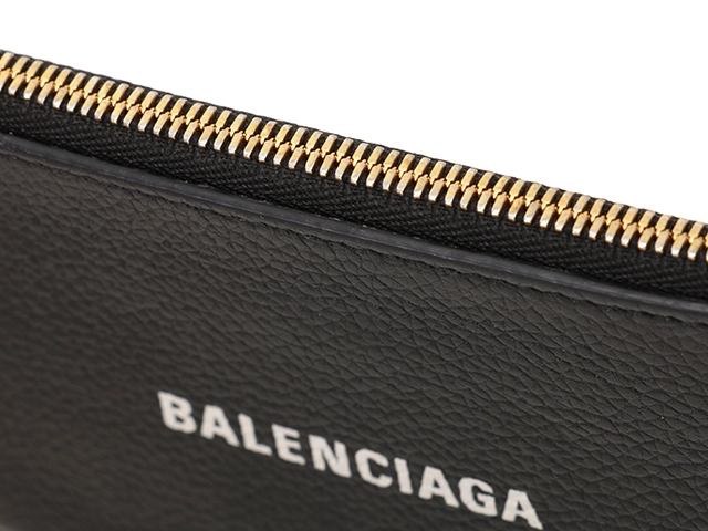 BALENCIAGA 　バレンシアガ　	コイン カードホルダー　フラグメントケース ブラック レザー　2143200604314　【208】