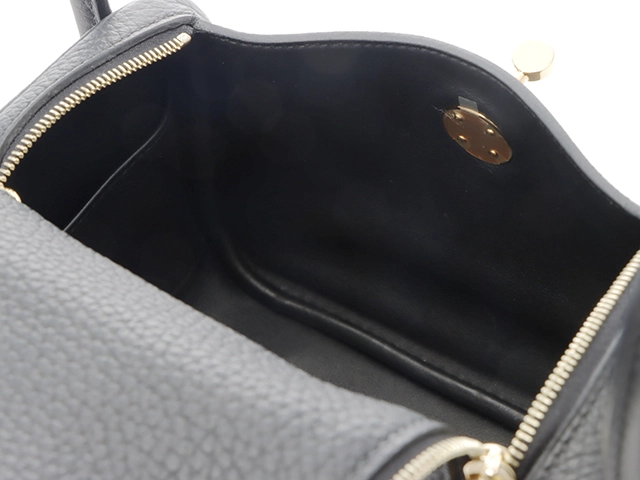HERMES エルメス リンディ・ミニ ショルダーバッグ ブラック GP ゴールド金具 Z刻 2021年 2143200604376【200】