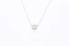 Ponte Vecchio ポンテヴェキオ ハートモチーフ ネックレス K18WG ホワイトゴールド ダイヤモンド 0.13ct 【460】2143200605939