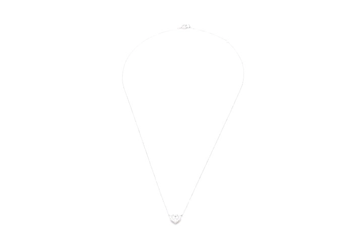 Ponte Vecchio ポンテヴェキオ ハートモチーフ ネックレス K18WG ホワイトゴールド ダイヤモンド 0.13ct 【460】2143200605939