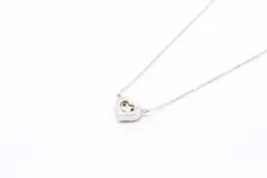 Ponte Vecchio ポンテヴェキオ ハートモチーフ ネックレス K18WG ホワイトゴールド ダイヤモンド 0.13ct 【460】2143200605939