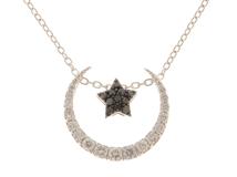 Ponte Vecchio　ポンテヴェキオ　ネックレス　K18ホワイトゴールド　ダイヤモンド0.37ct　ブラックダイヤモンド0.08ct　約3.9g【207】2143200605946