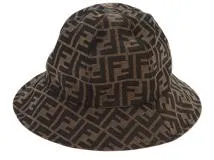 FENDI フェンディ キッズ帽子 ズッカ バケットハット JUP009 AAQ1 ブラウン ポリエステル/コットン サイズⅢ 【472】SJ