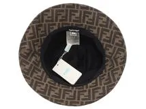FENDI フェンディ キッズ帽子 ズッカ バケットハット JUP009 AAQ1 ブラウン ポリエステル/コットン サイズⅢ 【472】SJ