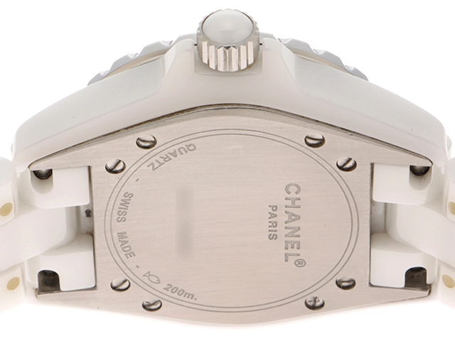 CHANEL シャネル J12 2004年銀座100本限定 H1476 ホワイト セラミック/SS ピンクサファイア12P レディース クォーツ2143200606455【432】