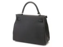 HERMES エルメス ケリー28 ハンドバッグ ブラック SV シルバー金具 トゴ C刻印　約2018年製造　433