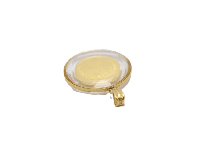 JEWELRY ノンブランドジュエリー エリザベス マン島 キャットコイン 1/25oz 金貨 トップ K18/K24 ゴールド プラスチック 【460】2143200607674