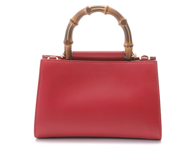 GUCCI　グッチ　ニムフェア　バンブー　２wayバッグ　レッド　レザー／バンブー　470271【434】 2143200607964