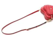 GUCCI　グッチ　インターロッキングG　ハートショルダーバッグ　レッド　レザー【433】2143200608558