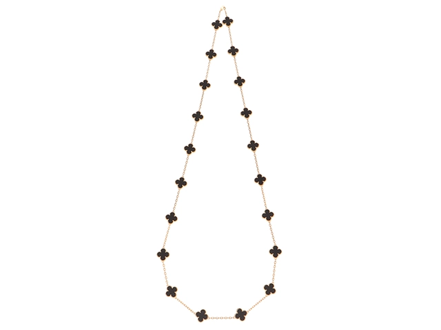 Van Cleef & Arpels ヴァン クリーフ&アーペル  貴金属・ジュエリー ヴィンテージアルハンブラ ロングネックレス イエローゴールド オニキス 20モチーフ【430】
