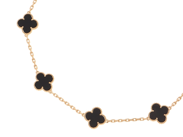 Van Cleef & Arpels ヴァン クリーフ&アーペル  貴金属・ジュエリー ヴィンテージアルハンブラ ロングネックレス イエローゴールド オニキス 20モチーフ【430】