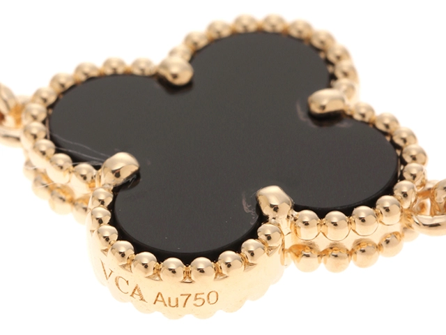 Van Cleef & Arpels ヴァン クリーフ&アーペル  貴金属・ジュエリー ヴィンテージアルハンブラ ロングネックレス イエローゴールド オニキス 20モチーフ【430】