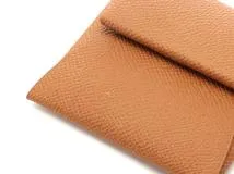 HERMES エルメス コインケース 小銭入れ バスティア ゴールド ヴォーエプソン Y刻【473】