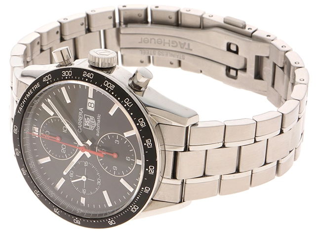 TAG HEUER タグホイヤー メンズ オートマチック カレラクロノ キャリバー16 CV2014-2 ブラック文字盤 SS【472】HK