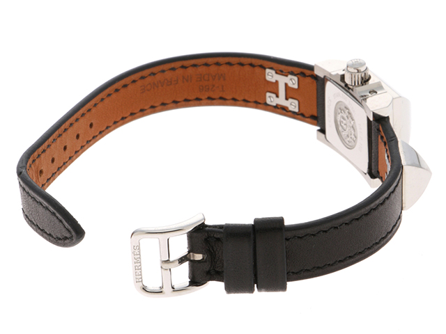 HERMES エルメス メドール ミニ ME2.110 SS/レザー シルバー