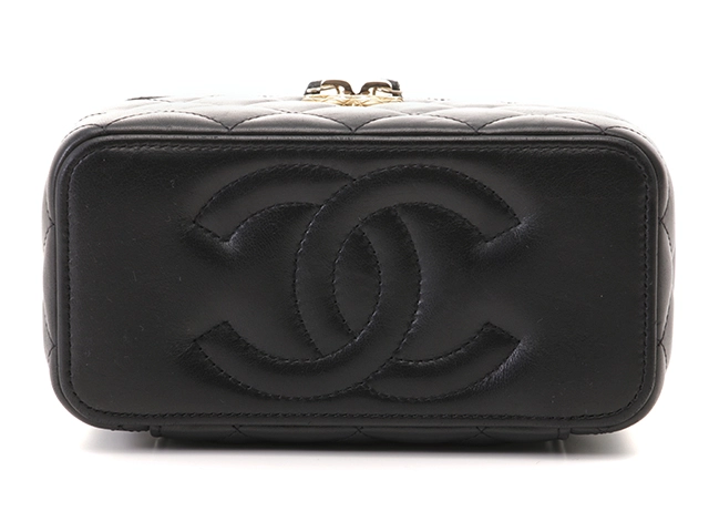 CHANEL　シャネル　マトラッセ　バニティチェーンショルダー　ブラック/GP　ラムスキン　AP3044　【430】2143200612456