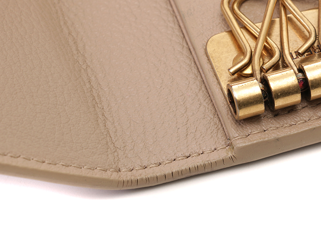 SAINT LAURENT サンローラン 6連キーケース グレージュ レザー SAINT LAURENT サンローラン 6連キーケース グレージュ レザー