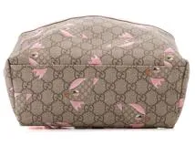 GUCCI グッチ リュックサック チルドレンズ パパガッロ オウム コーティングキャンバス/レザー ベージュ/ピンク 271327【472】YK