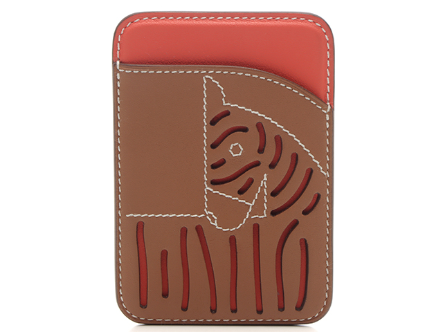 HERMES エルメス カードホルダー/Magsafe iPhone/エマン ゼブラ