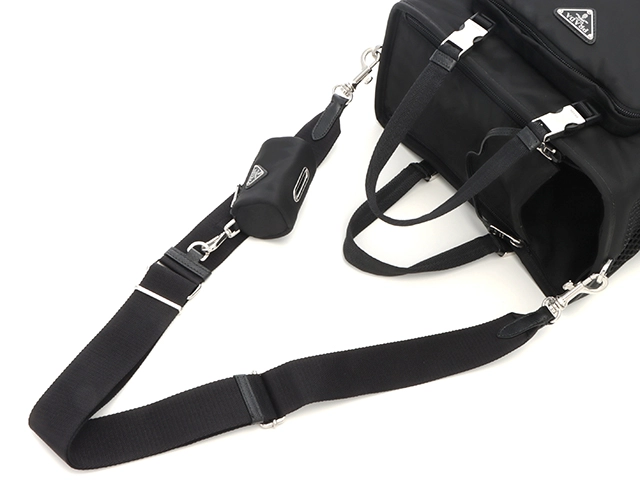 PRADA　プラダ　ReNylonサフィアーノレザーペットバッグ　_2VC030_2DMT_F0002　ブラック　ナイロン　【472】AH