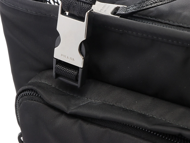 PRADA　プラダ　ReNylonサフィアーノレザーペットバッグ　_2VC030_2DMT_F0002　ブラック　ナイロン　【472】AH