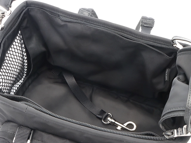 PRADA　プラダ　ReNylonサフィアーノレザーペットバッグ　_2VC030_2DMT_F0002　ブラック　ナイロン　【472】AH
