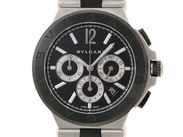 BVLGARI ブルガリ ディアゴノ クロノ DG42SC(DG42BSCVDCH)メンズ 自動巻き【471】IK