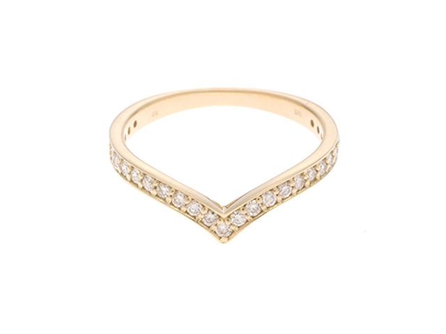 ノーブランド リング K18×ダイヤモンド クリア 総重量:1.9g/0.05刻印 美品 アクセサリー（指） Unbranded(ノーブランド) リング K18YG×ダイヤモンド×クリア 総重量