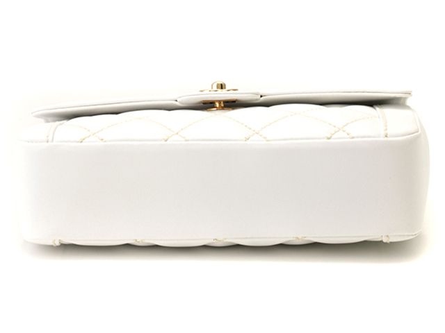 【鑑定済】シャネル　ハンドバッグ　ショルダーバッグ　ワイルドステッチ　ホワイト CHANEL シャネル ハンドバッグ ワイルドステッチハンドバッグ レザー