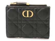 DIOR　ディオール　二つ折り財布　カロ　ダリアウォレット　ブラック　カーフスキン【433】2143200618762