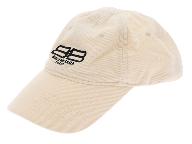 BALENCIAGA バレンシアガ BBベースボールキャップ ベージュ コットン