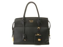 PRADA プラダ エスプラナード ２wayバッグ ブラック サフィアーノ/レザー 1BA046 2143200621618 【432】