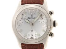 CORUM　コルム　バブルデイト　クロノグラフ　19625020　SS/革　クロコダイルレザー　ホワイト文字盤　クロノグラフ　男女兼用　腕時計　クォーツ【431】
