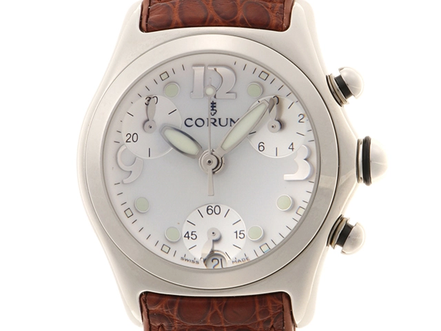 CORUM コルム バブルデイト クロノグラフ 19625020 SS/革