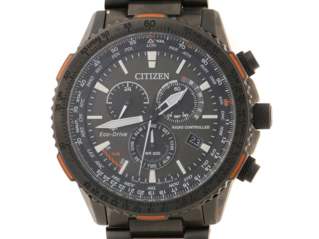 極美品　CITIZEN　シチズン　H500　ブラック　イエロー　ソーラー　メンズ
