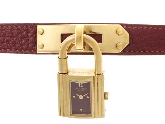 HERMESケリーウォッチ　赤 エルメス/ケリーウォッチ/ボルドーダイヤル/Hermes/Kelly