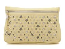 JIMMY CHOO ジミーチュウ スタースタッズ ZENA クラッチバッグ ライトイエロー 【472】YY