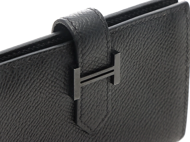 HERMES　エルメス　ベアンカードケース　モノクローム　ソーブラック　U刻印 2022年製造　2143200626460　【437】