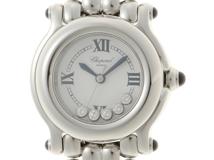 CHOPARD ショパール 腕時計 レディース ハッピースポーツ 27/8250/23W ステンレススチール ホワイト文字盤 クオーツ【472】MN